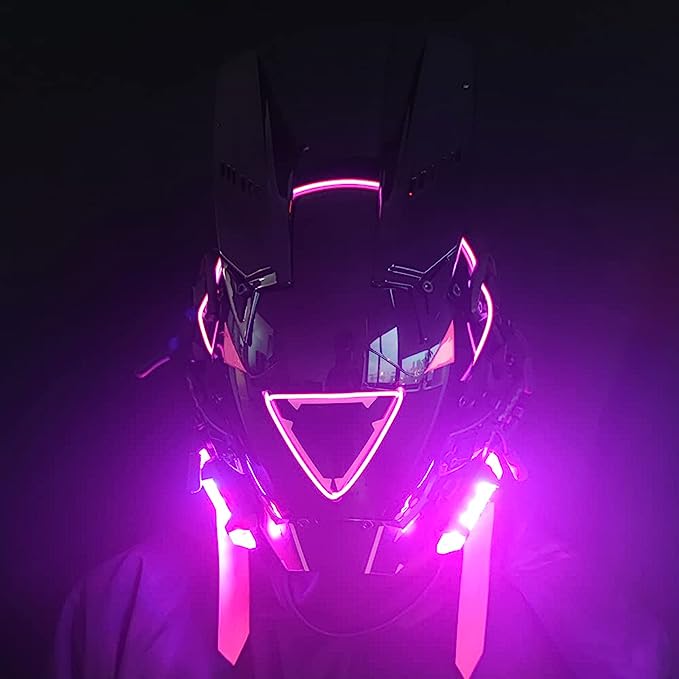 JAUPTO Punk Mask Cosplay for Men Women, LED Triangle Light Mask Cosplay Halloween Fit Party Music Festival Accessories