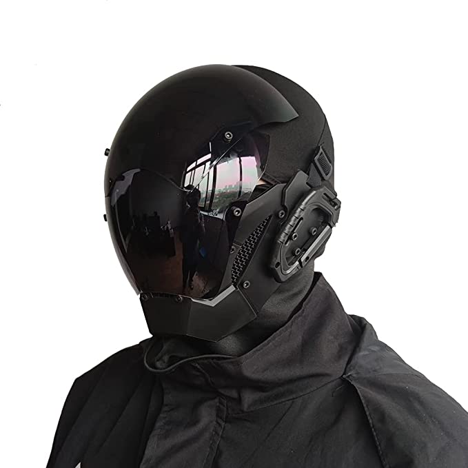 JAUPTO Punk Mask Cosplay for Men, Cosplay Halloween Mask Fit Party Music Festival Accessories
