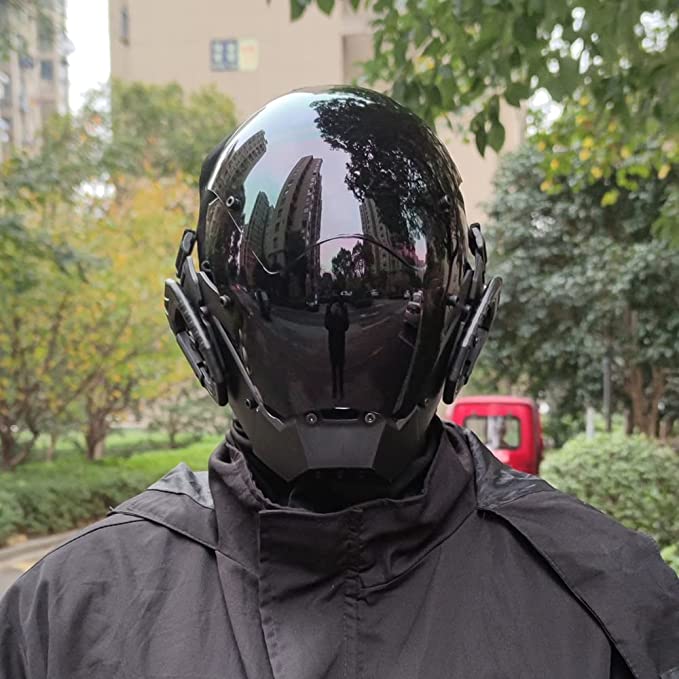 JAUPTO Punk Mask Cosplay for Men, Cosplay Halloween Mask Fit Party Music Festival Accessories