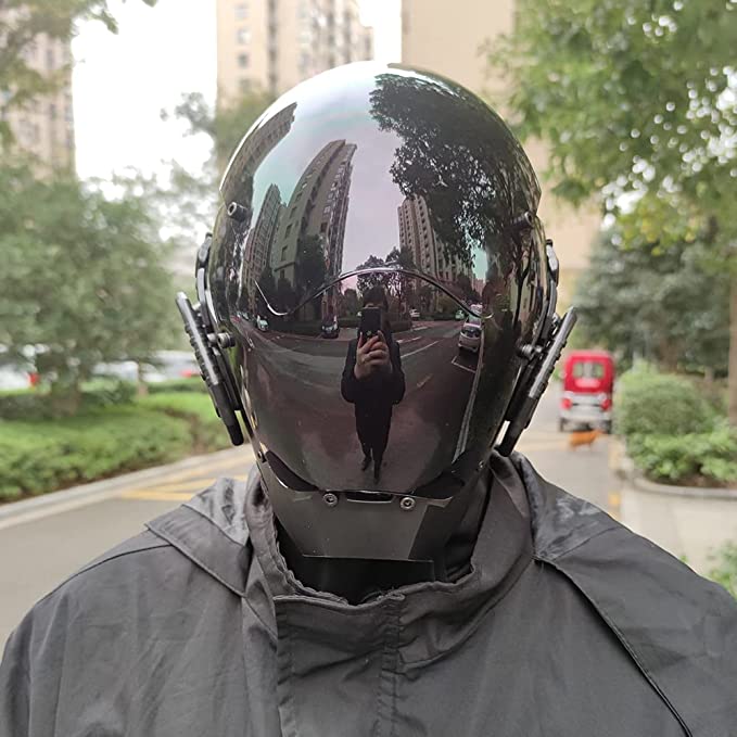 JAUPTO Punk Mask Cosplay for Men, Cosplay Halloween Mask Fit Party Music Festival Accessories
