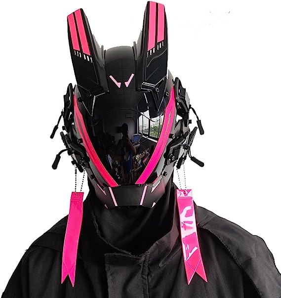 JAPTO CyberPunk Mask for Men, LED Mask for Women,Futuristic Punk Techwear, Cosplay Halloween Fit Party Music Festival Accessories