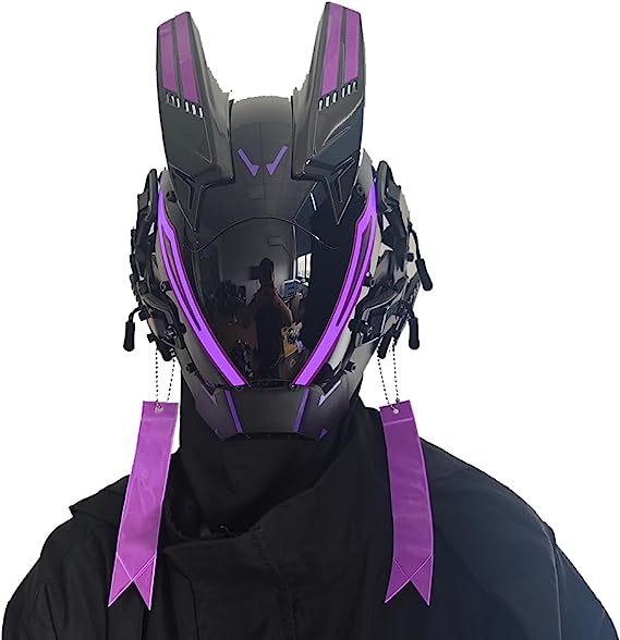 JAPTO CyberPunk Mask for Men, LED Mask for Women,Futuristic Punk Techwear, Cosplay Halloween Fit Party Music Festival Accessories