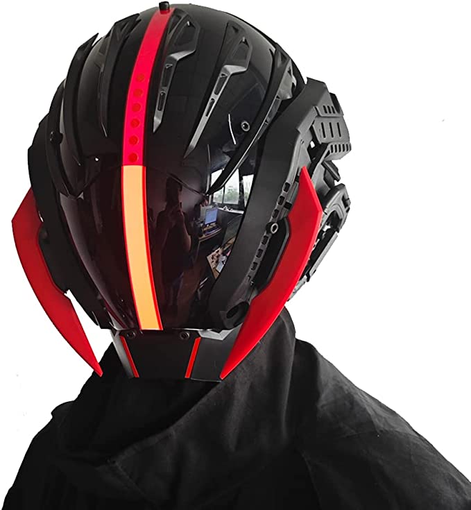JAUPTO Punk Mask Cosplay for Men, Cosplay Samurai Masks Gifts Fit Halloween Party Music Festival Accessories