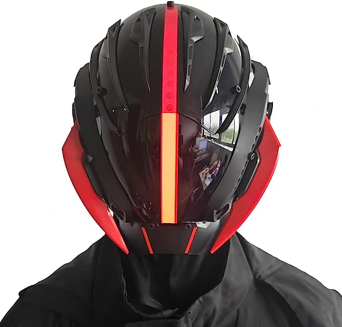 JAUPTO Punk Mask Cosplay for Men, Cosplay Samurai Masks Gifts Fit Halloween Party Music Festival Accessories