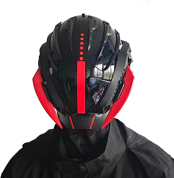 JAUPTO Punk Mask Cosplay for Men, Cosplay Samurai Masks Gifts Fit Halloween Party Music Festival Accessories