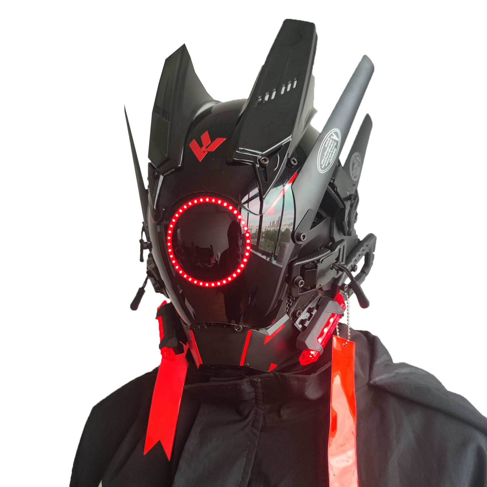 Cyberpunk Mask Helmet Cosplay for Men, Futuristic Punk Techwear, Halloween Cosplay Fit Party Music Festival Accessories