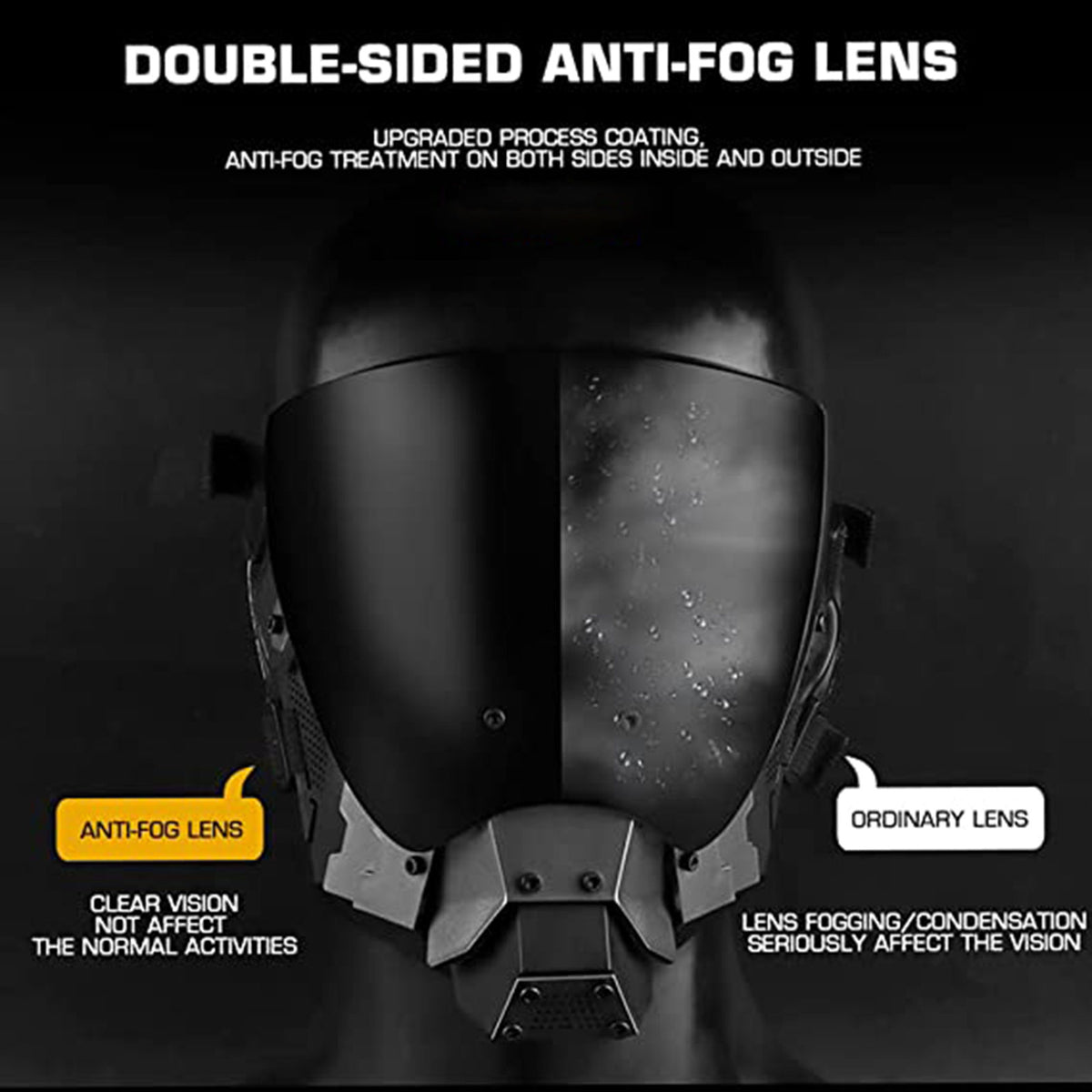 JAUPTO Punk Mask Helmet Cosplay for Men and Women, Futuristic Punk Techwear, Halloween Cosplay Fit Party Music Festival Accessories with Light