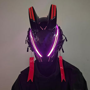 JAPTO CyberPunk Mask for Men, LED Mask for Women,Futuristic Punk Techwear, Cosplay Halloween Fit Party Music Festival Accessories