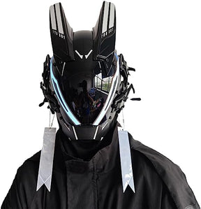 JAPTO CyberPunk Mask for Men, LED Mask for Women,Futuristic Punk Techwear, Cosplay Halloween Fit Party Music Festival Accessories