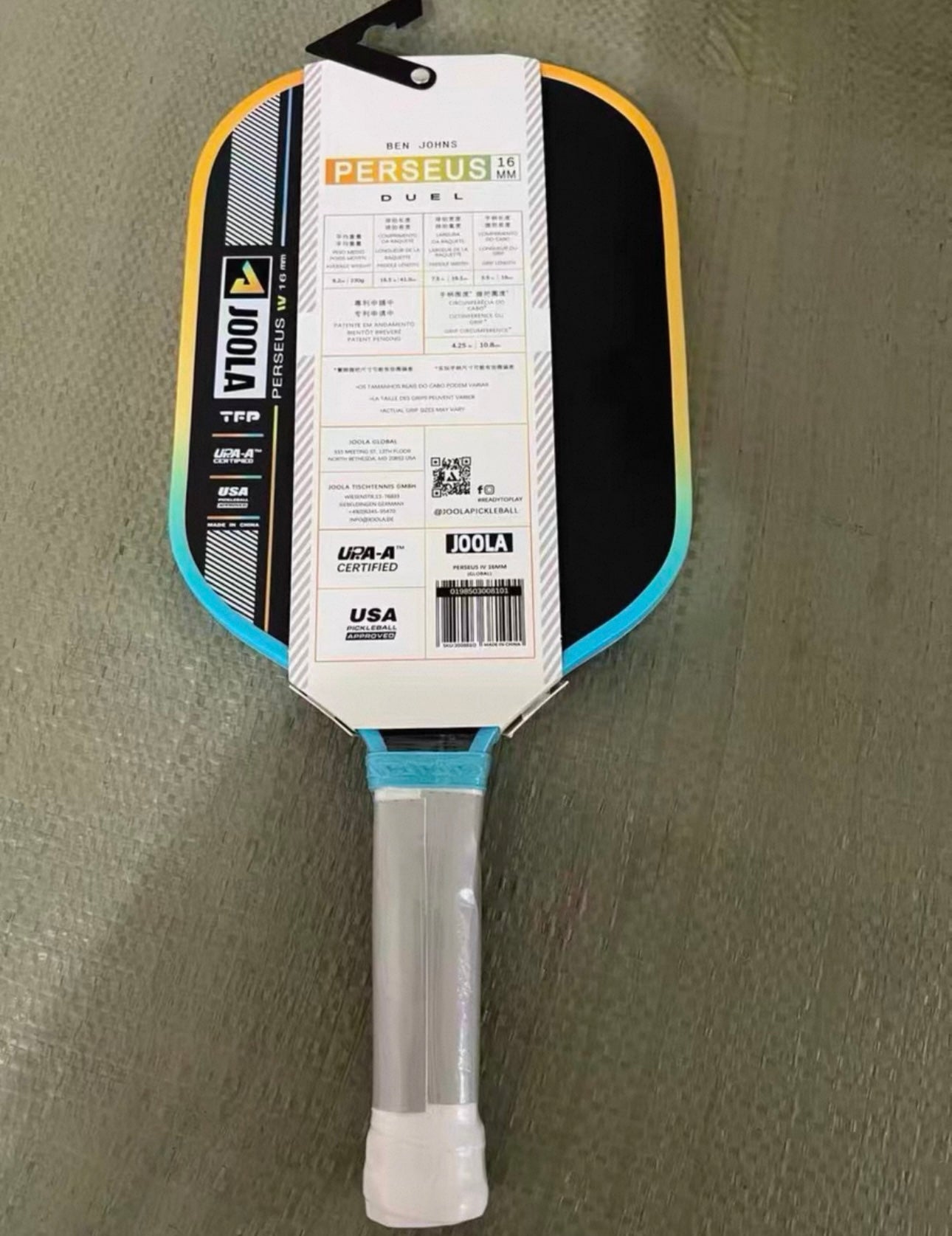 JOOLA Summer European New Product, Ben Johns Same Style, 16mm Carbon Fiber Material, UPA Certified Professional Competition Grade Pick Racet from the United States.