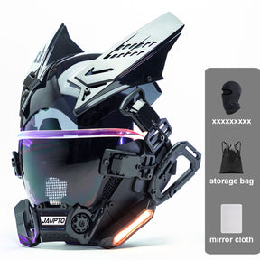 JAUPTO New adjustable lights Punk Mask Helmet,Futuristic Techwear Mask,Halloween Cosplay Fit Party Music Festival Accessories with Light