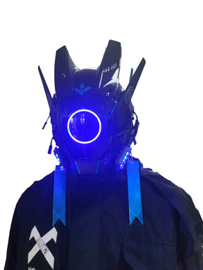 Cyberpunk Mask Helmet Cosplay for Men, Futuristic Punk Techwear, Halloween Cosplay Fit Party Music Festival Accessories