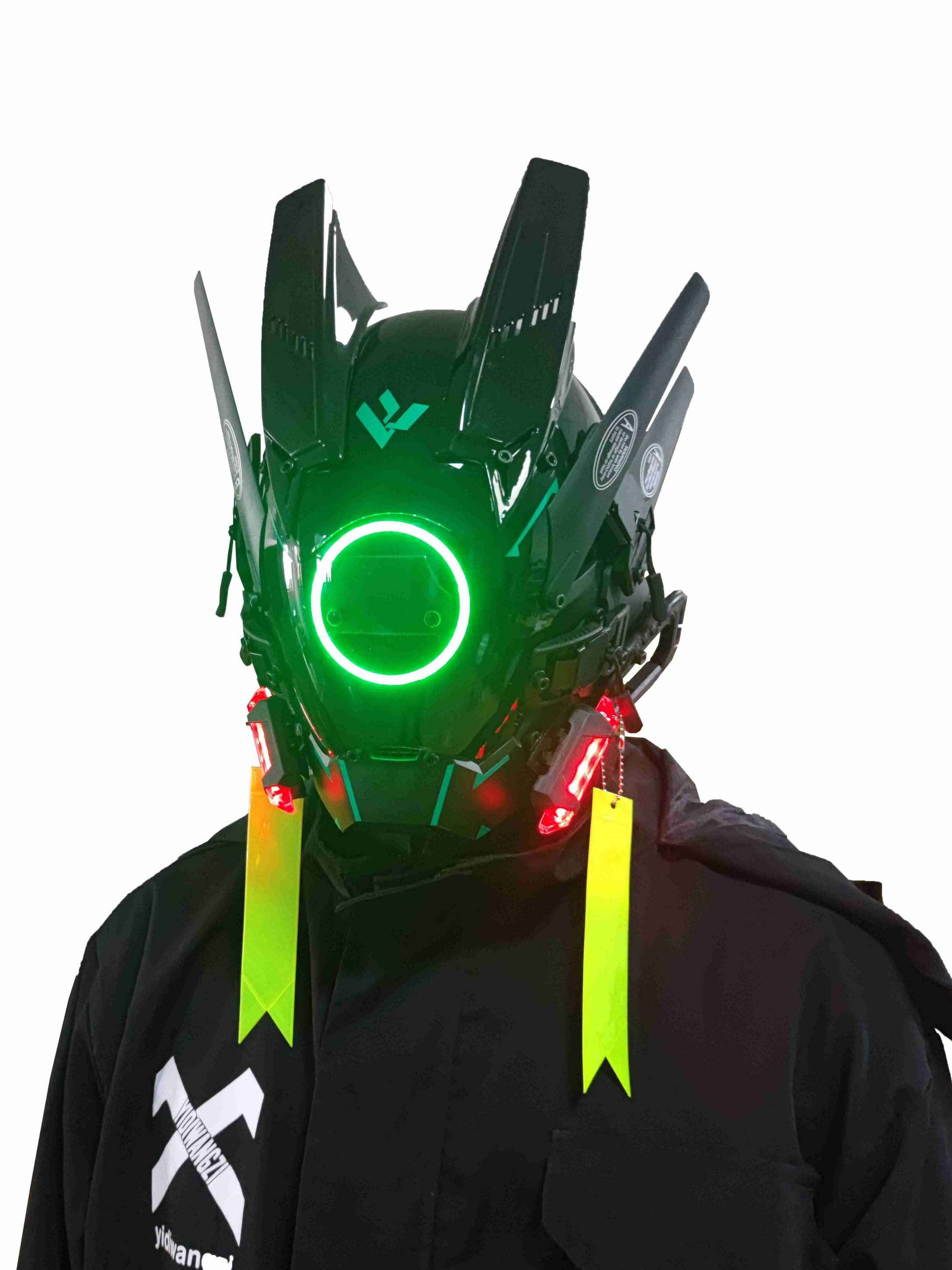 Cyberpunk Mask Helmet Cosplay for Men, Futuristic Punk Techwear, Halloween Cosplay Fit Party Music Festival Accessories