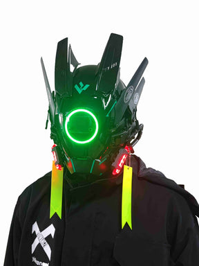 Cyberpunk Mask Helmet Cosplay for Men, Futuristic Punk Techwear, Halloween Cosplay Fit Party Music Festival Accessories
