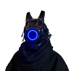 JAUPTO Techwear Mask CyberPunk Mask Helmet ,LED Light Cool Samurai Mask,Halloween Cosplay Anime mask