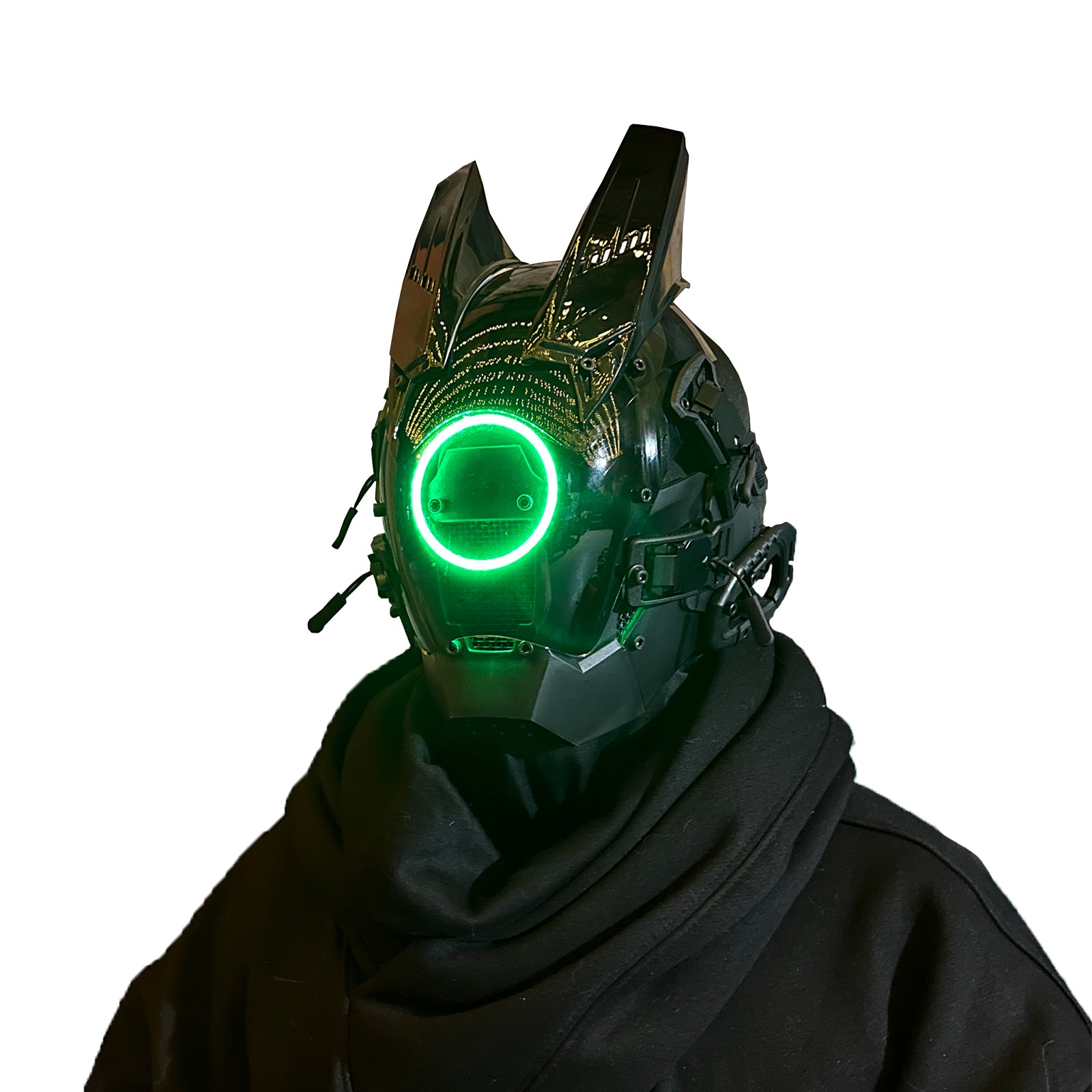 JAUPTO Techwear Mask CyberPunk Mask Helmet ,LED Light Cool Samurai Mask,Halloween Cosplay Anime mask