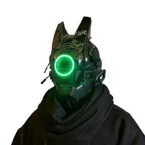 JAUPTO Techwear Mask CyberPunk Mask Helmet ,LED Light Cool Samurai Mask,Halloween Cosplay Anime mask