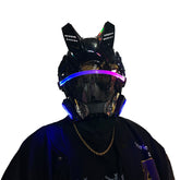 JAUPTO CyberPunk Gothic Cosplay Helmet Mask,Halloween Cosplay Costume Technology Helmet Cosplay for Men, Futuristic Adjustable LED Lights Mask…