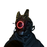 JAUPTO Techwear Mask CyberPunk Mask Helmet ,LED Light Cool Samurai Mask,Halloween Cosplay Anime mask