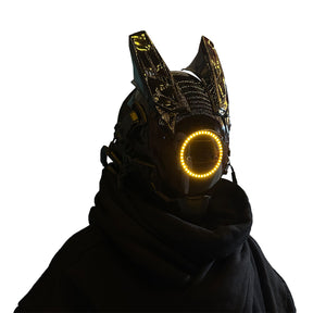 JAUPTO Techwear Mask CyberPunk Mask Helmet ,LED Light Cool Samurai Mask,Halloween Cosplay Anime mask