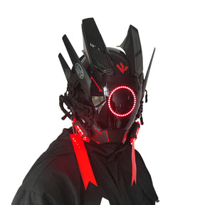 Cyberpunk Mask Helmet Cosplay for Men, Futuristic Punk Techwear, Halloween Cosplay Fit Party Music Festival Accessories