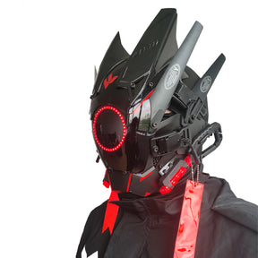 Cyberpunk Mask Helmet Cosplay for Men, Futuristic Punk Techwear, Halloween Cosplay Fit Party Music Festival Accessories